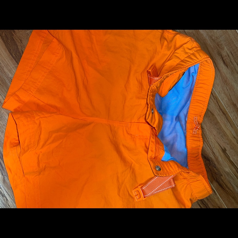 Lands End Men's orange Swim & hiking shorts lined has built in belt - Picture 9 of 13